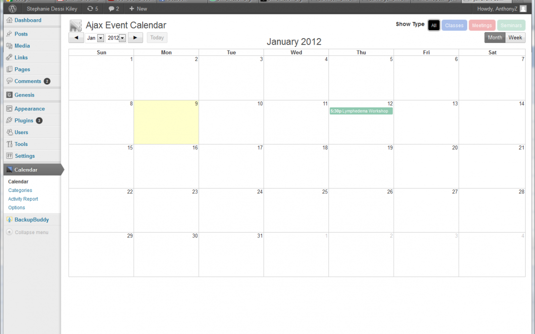 Ajax Event Calendar Plugin Tutorial