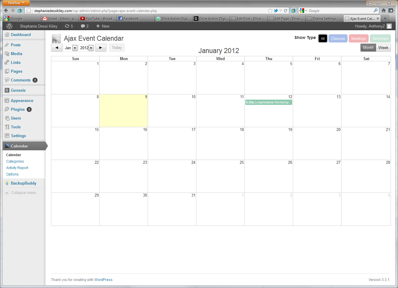 Ajax Event Calendar, Video, WordPress, Blog Articles